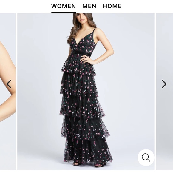 Mac Duggal tiered beaded floral gown (Style 9062) - Picture 1 of 6
